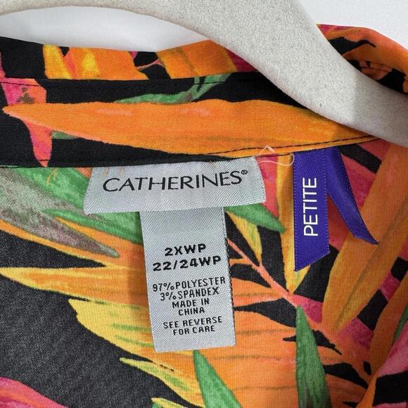 Catherines top womens 2xwp shirt hawaiian tropical beachy summer oversized plus - Picture 2 of 4